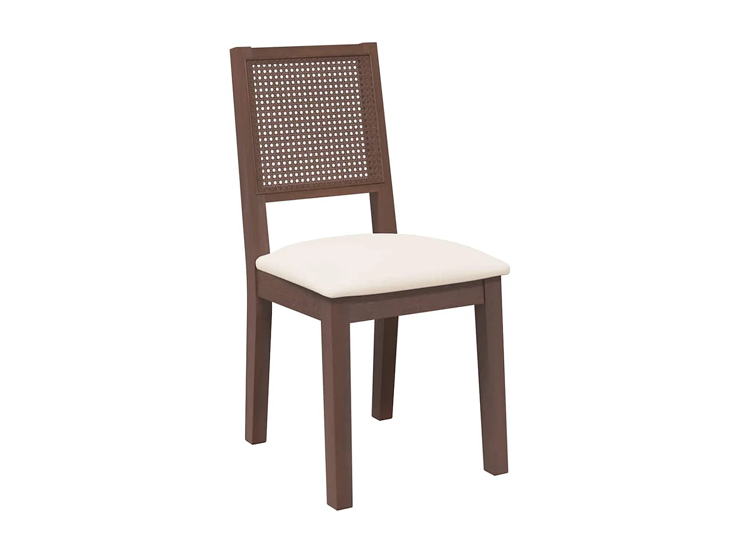 Chaises à manger coussins 2 pcs marron bois massif caoutchouc
