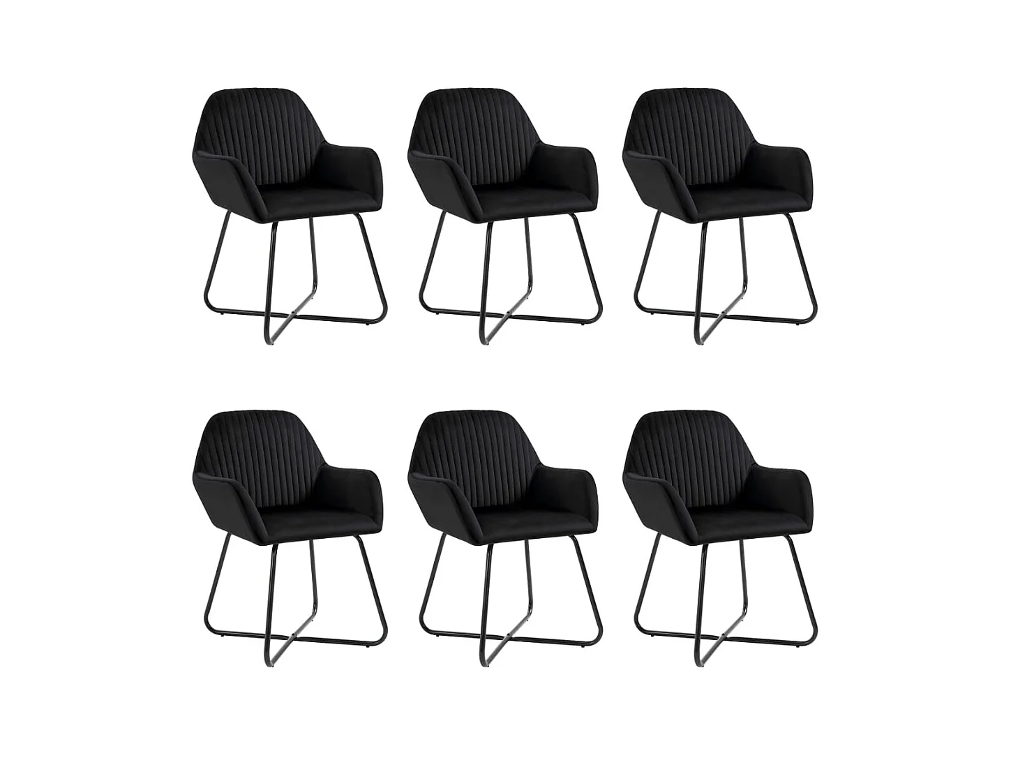 Chaises à manger lot de 6 noir velours