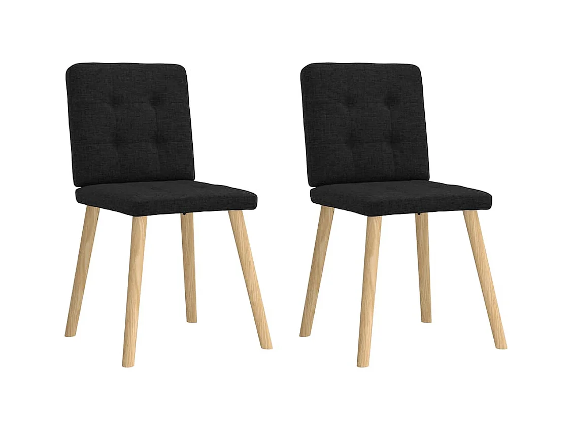 Chaises à manger lot de 2 noir tissu