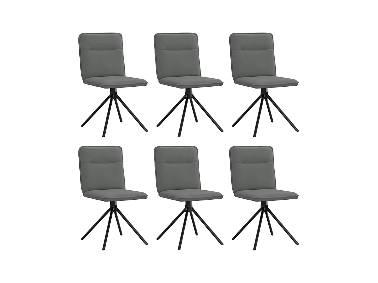 Eetkamerstoelen set van 6 donkergrijze stof