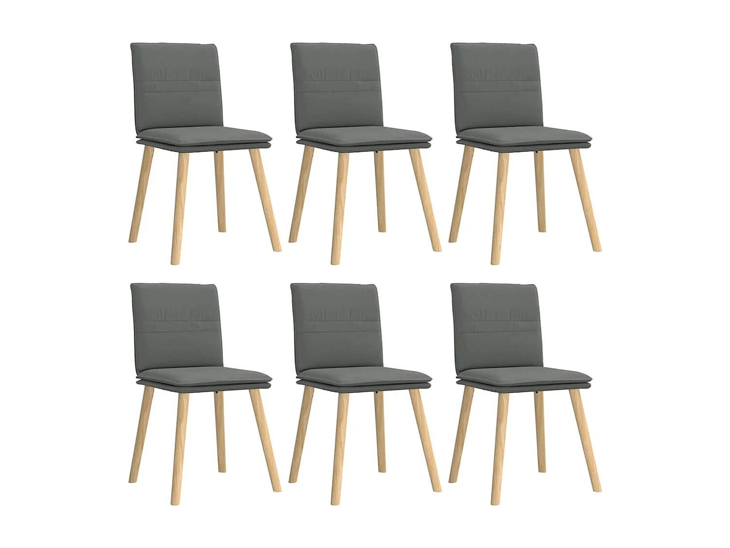 Chaises à manger lot de 6 gris foncé tissu