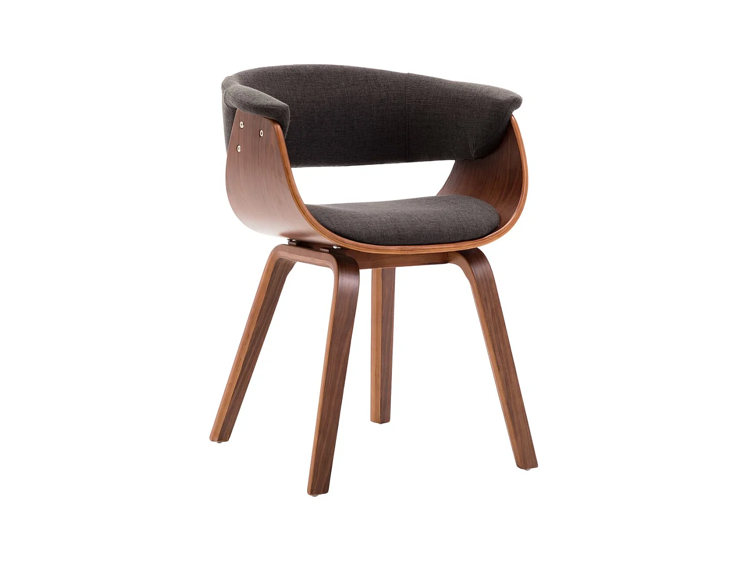 Set di 2 sedie da pranzo in legno curvato grigio e tessuto