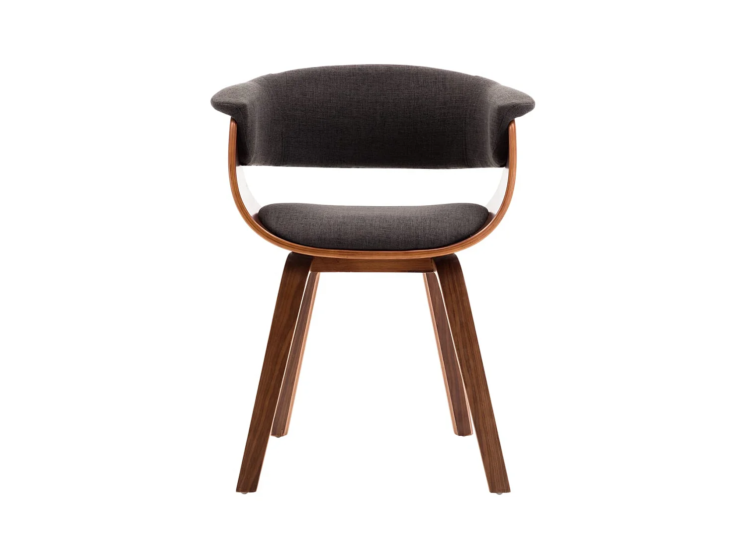 Set di 2 sedie da pranzo in legno curvato grigio e tessuto