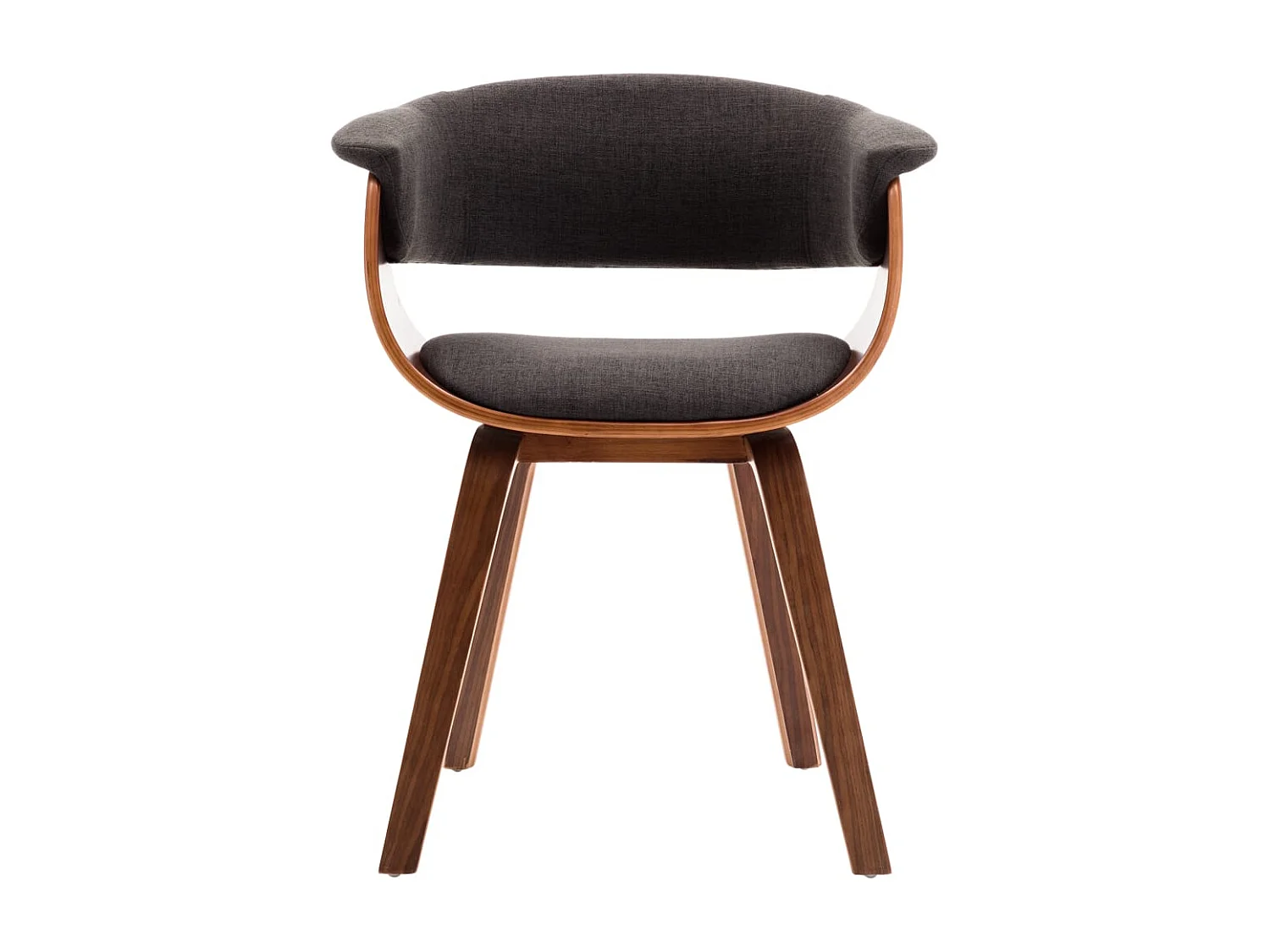 Juego de 2 sillas de comedor de madera curvada gris y tela