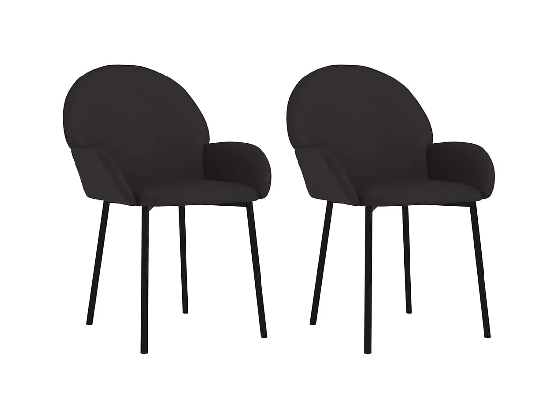 Chaises à manger lot de 2 noir similicuir