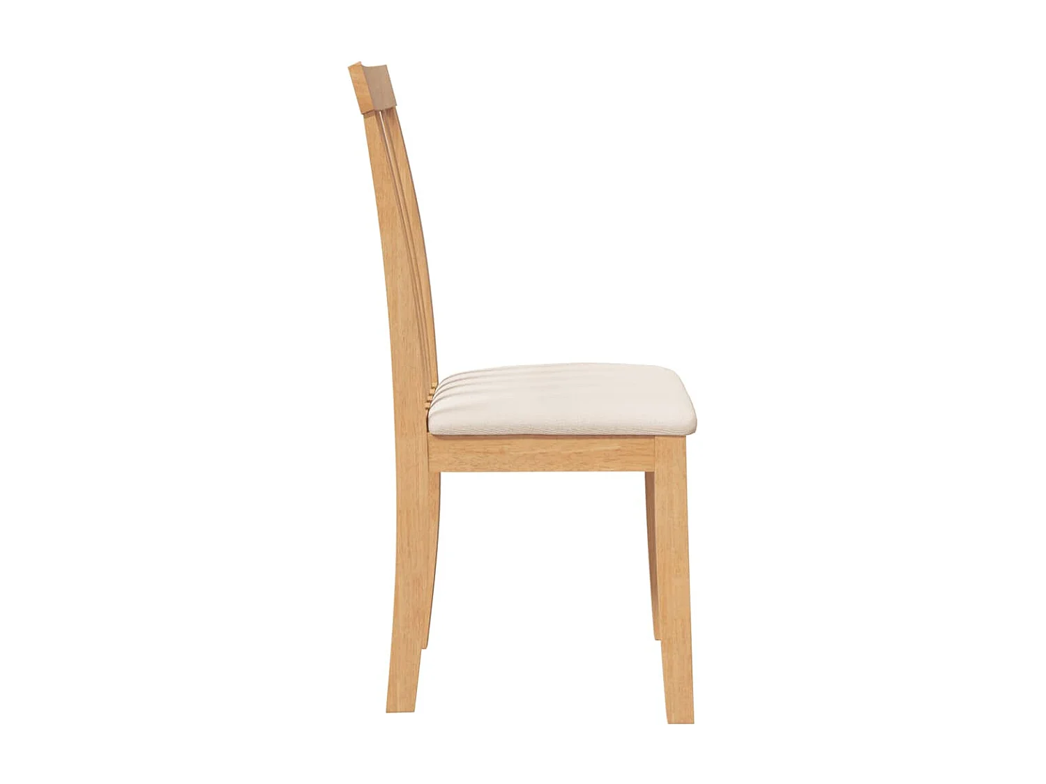 Chaises à manger coussins 2 pcs naturel bois massif caoutchouc