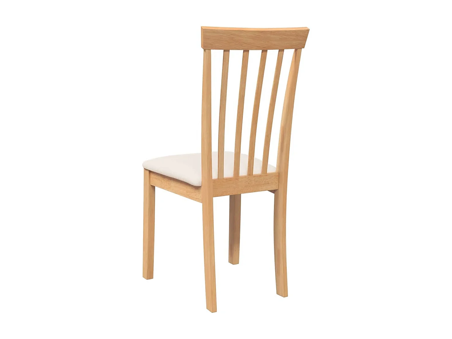 Chaises à manger coussins 2 pcs naturel bois massif caoutchouc