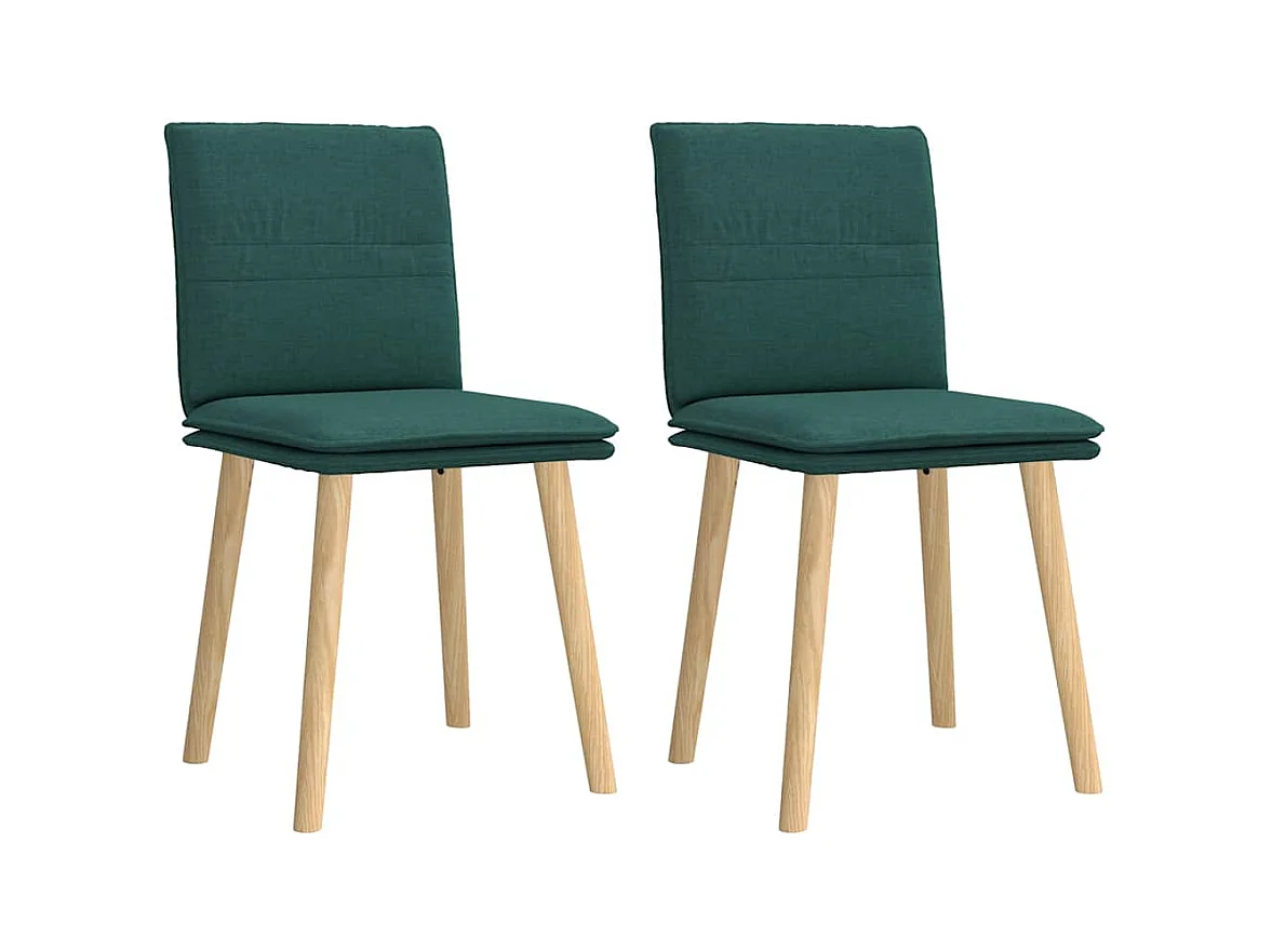 Chaises à manger lot de 2 vert foncé tissu