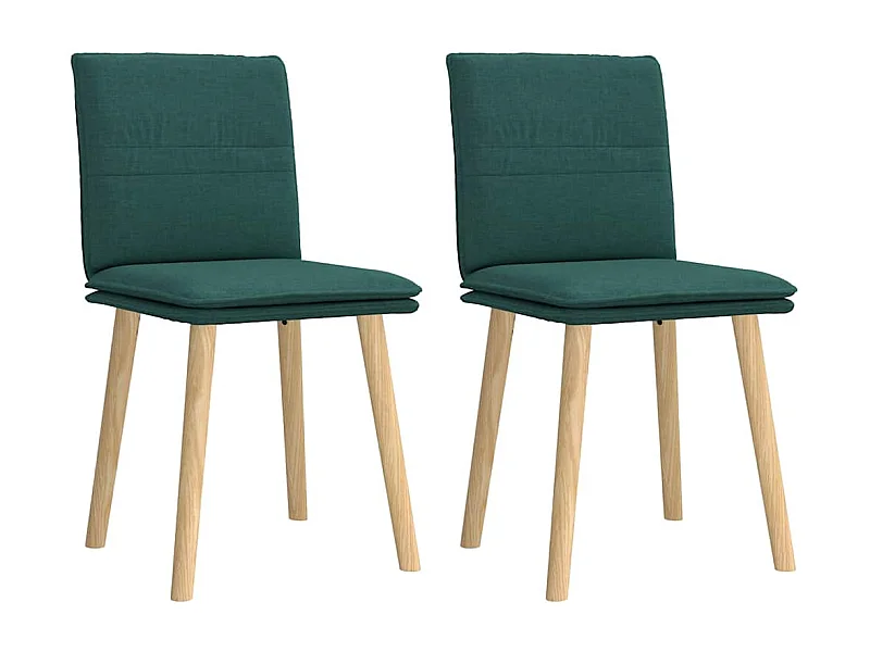 Chaises à manger lot de 2 vert foncé tissu