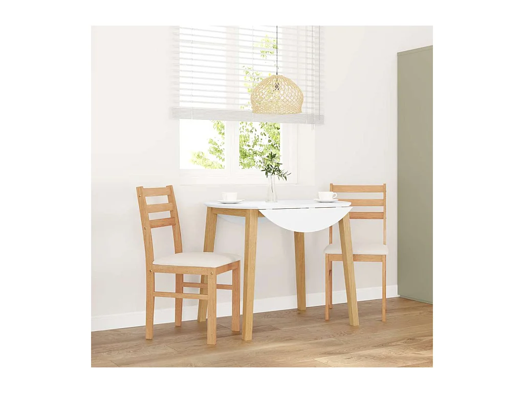 Chaises à manger coussins 2 pcs bois massif caoutchouc