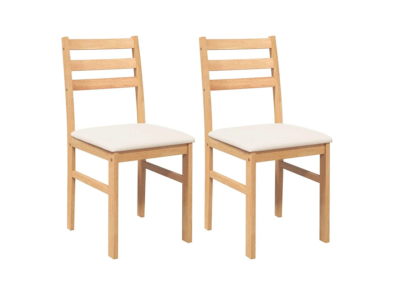 Chaises à manger coussins 2 pcs bois massif caoutchouc