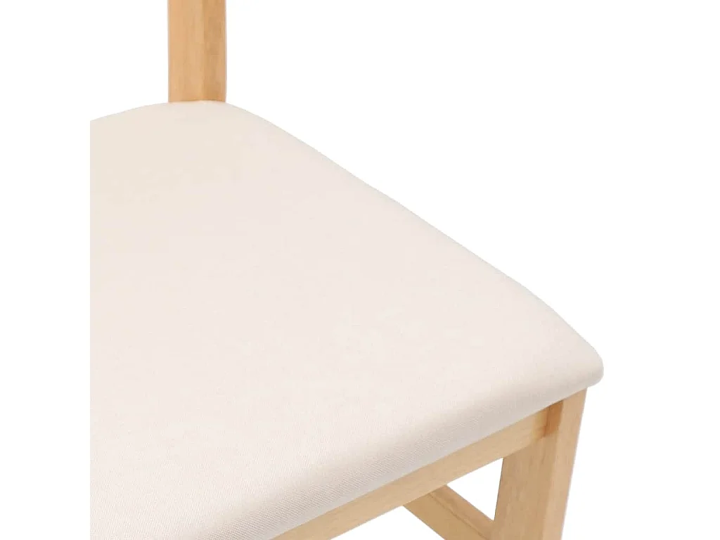 Chaises à manger coussins 2 pcs bois massif caoutchouc
