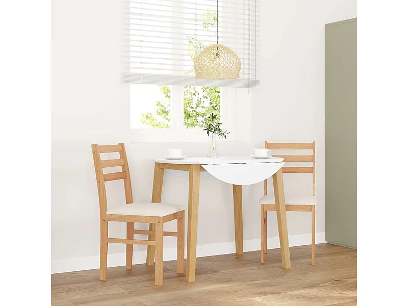 Chaises à manger coussins 2 pcs bois massif caoutchouc