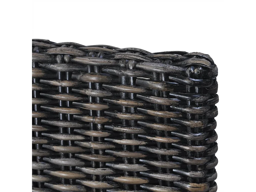 Chaises à manger lot de 2 noir rotin kubu et bois d'acajou