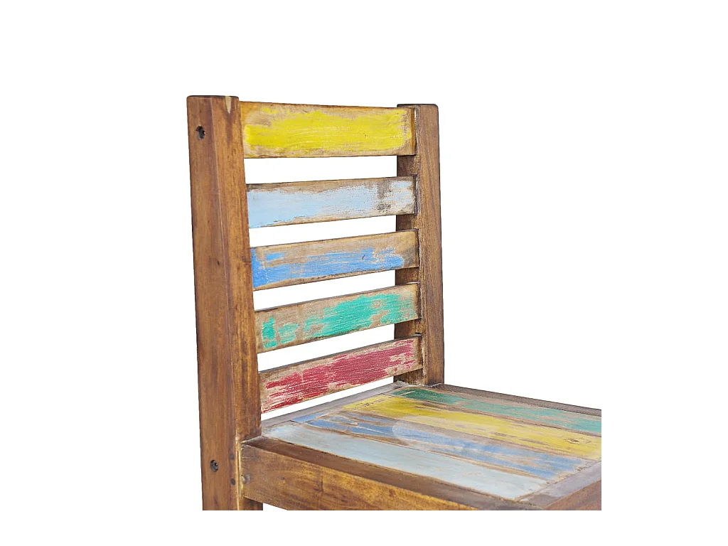 Chaises à manger lot de 6 bois de récupération solide