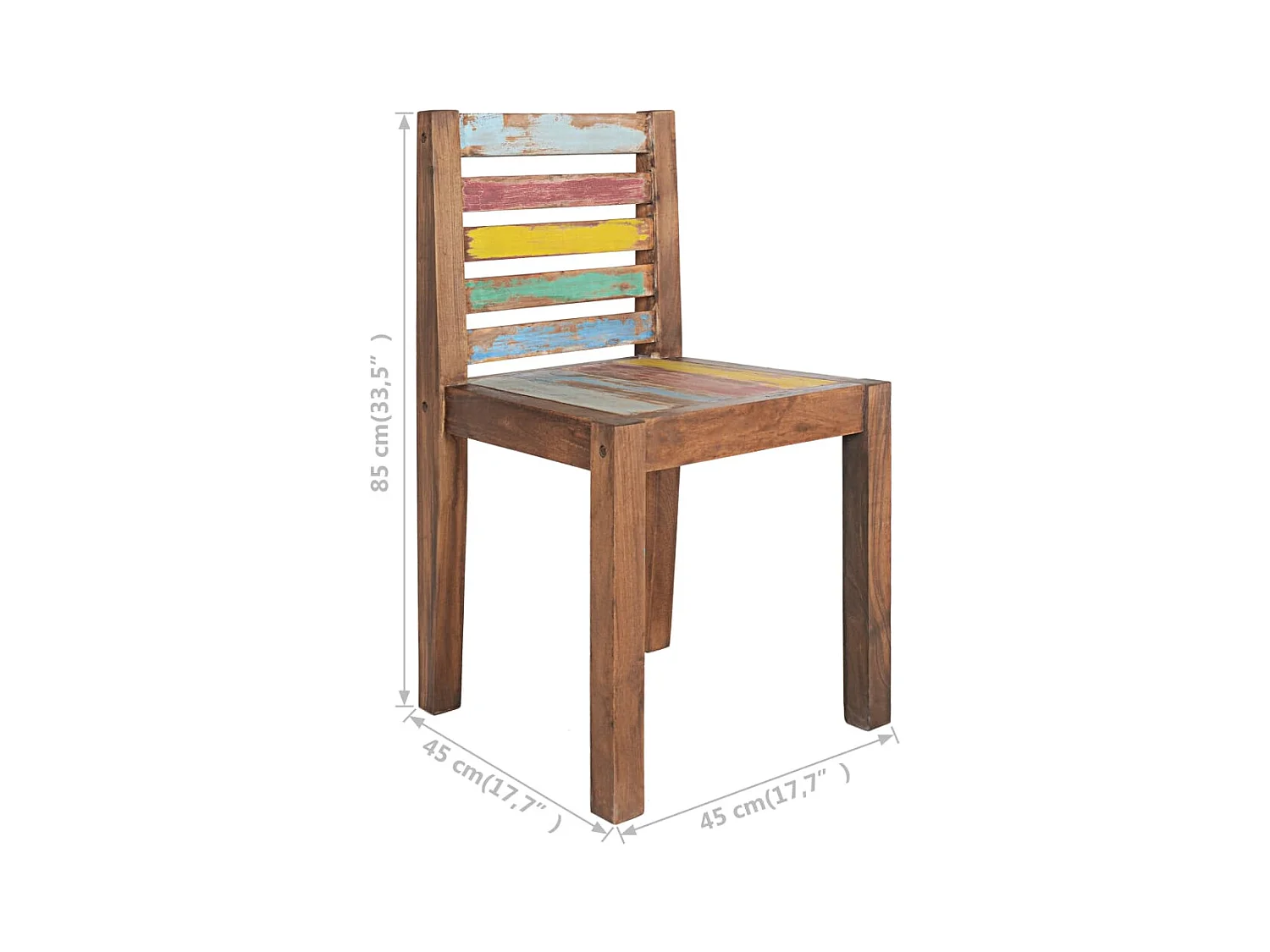 Chaises à manger lot de 6 bois de récupération solide