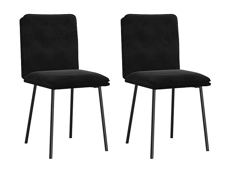 Chaises à manger lot de 2 Noir Velours