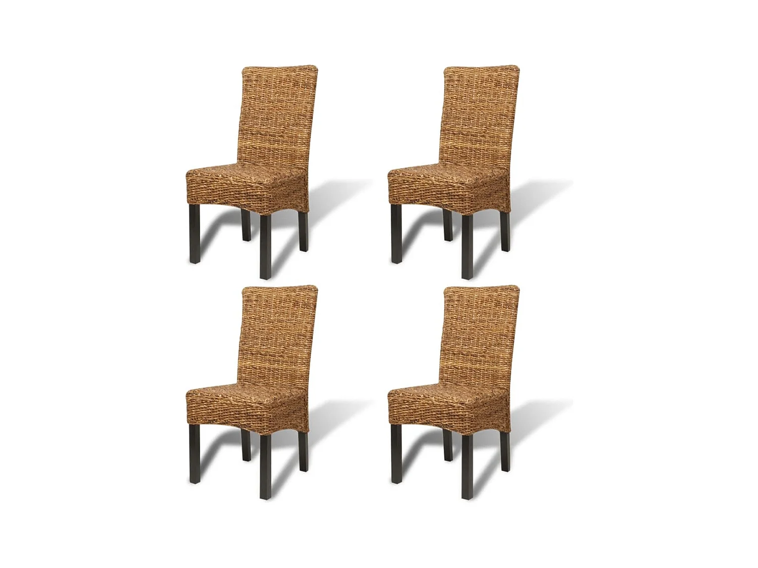 Eetkamerstoelenset van 4 massief mango- en abacahout