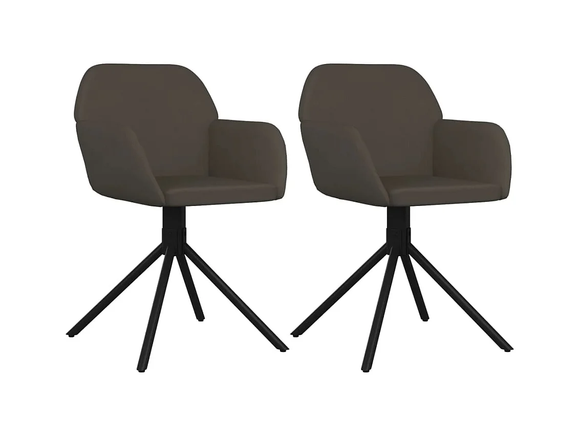 Draaibare eetkamerstoelen set van 2 donkergrijs fluweel