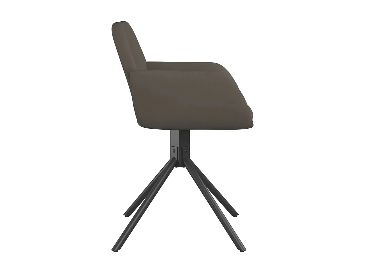 Chaises pivotantes à manger lot de 2 Gris foncé Velours