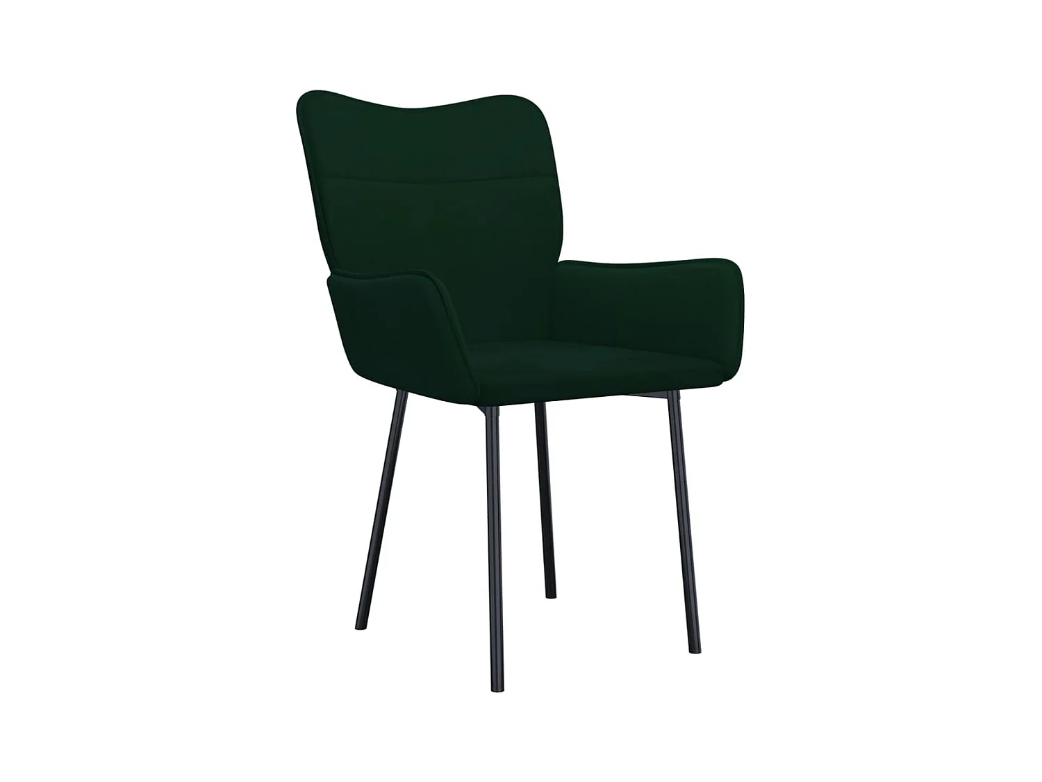 Juego de 2 sillas de comedor de terciopelo verde oscuro