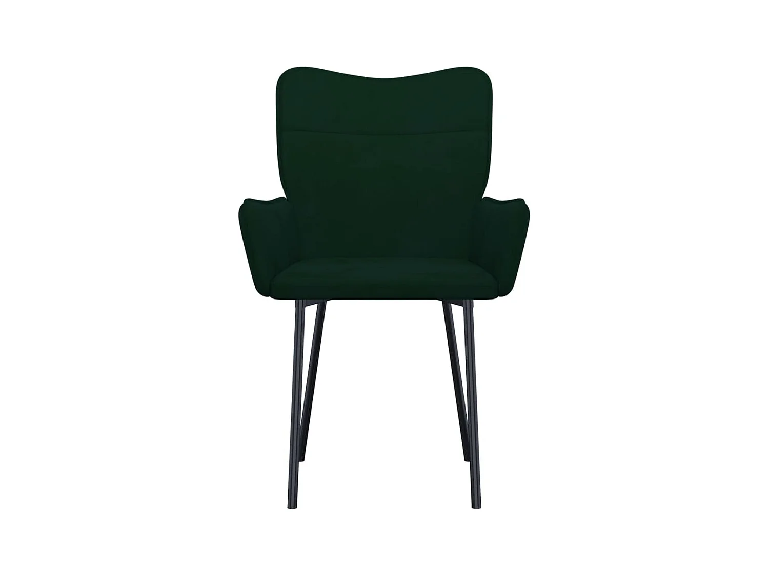 Juego de 2 sillas de comedor de terciopelo verde oscuro