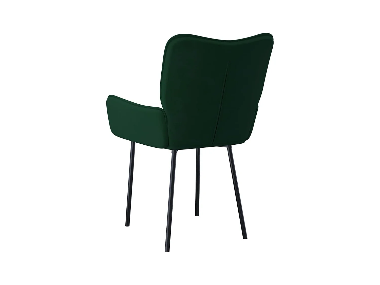 Juego de 2 sillas de comedor de terciopelo verde oscuro