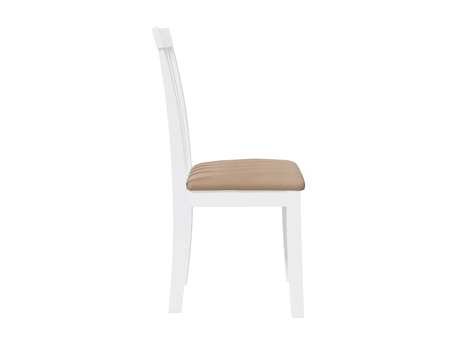 Chaises à manger coussins 2 pcs blanc bois massif caoutchouc