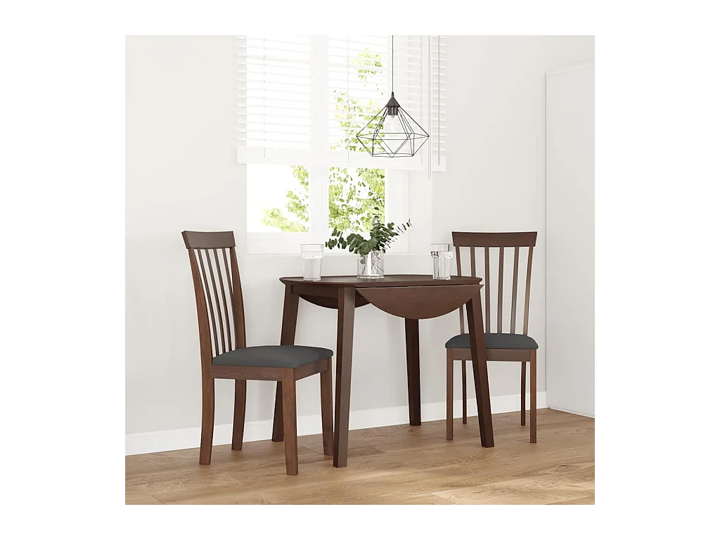 Chaises à manger coussins 2 pcs marron bois massif caoutchouc