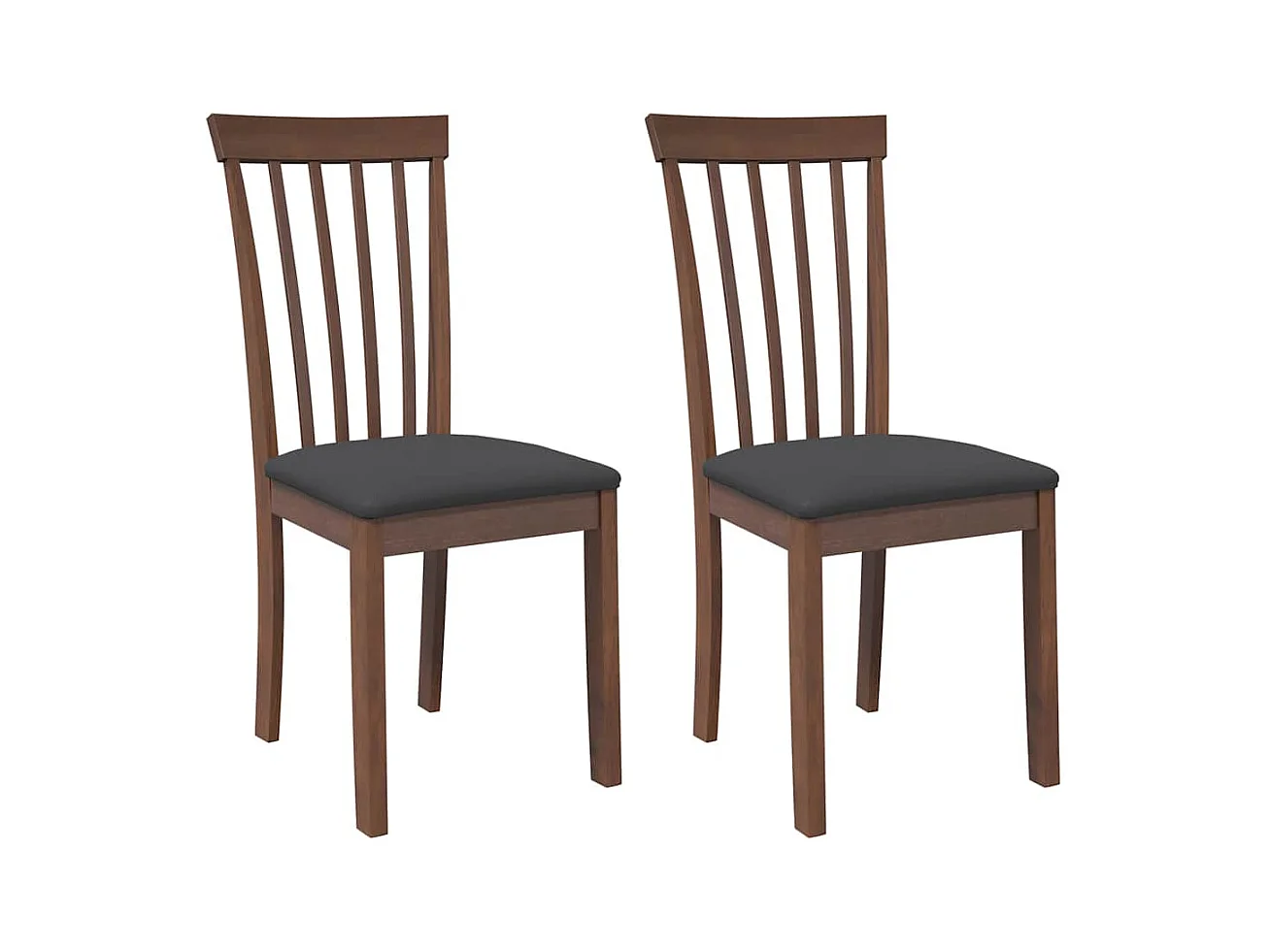 Chaises à manger coussins 2 pcs marron bois massif caoutchouc