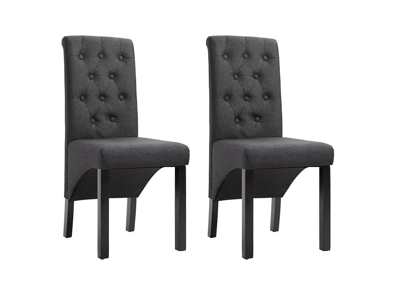 Chaises à manger lot de 2 gris foncé tissu