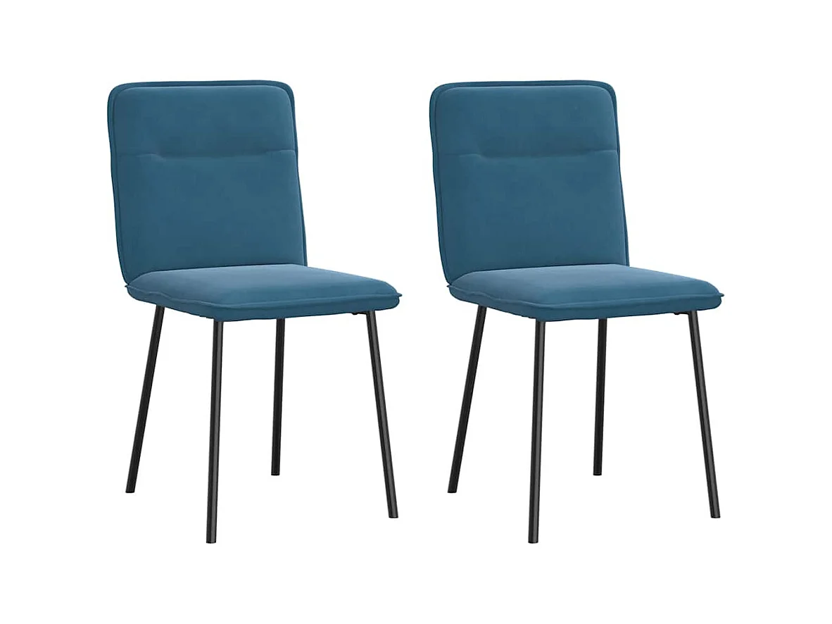 Chaises à manger lot de 2 Bleu Velours