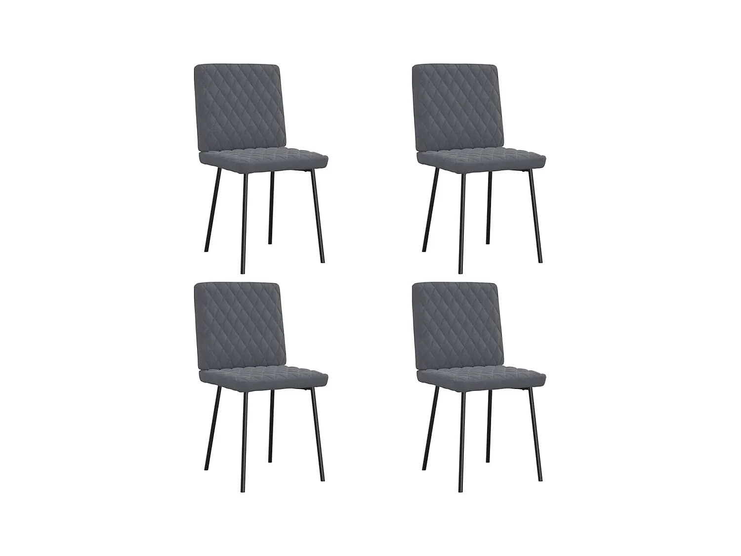 Chaises à manger lot de 4 Gris foncé Velours