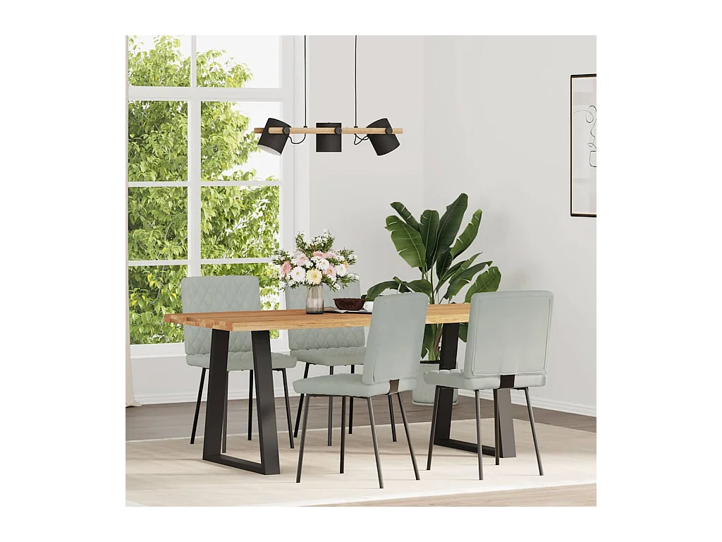 Eetkamerstoelen set van 4 Donkergrijs Fluweel