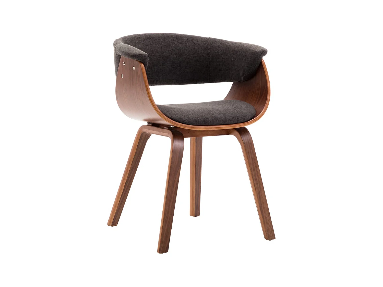 Grijze eetkamerstoel, gebogen hout en stof