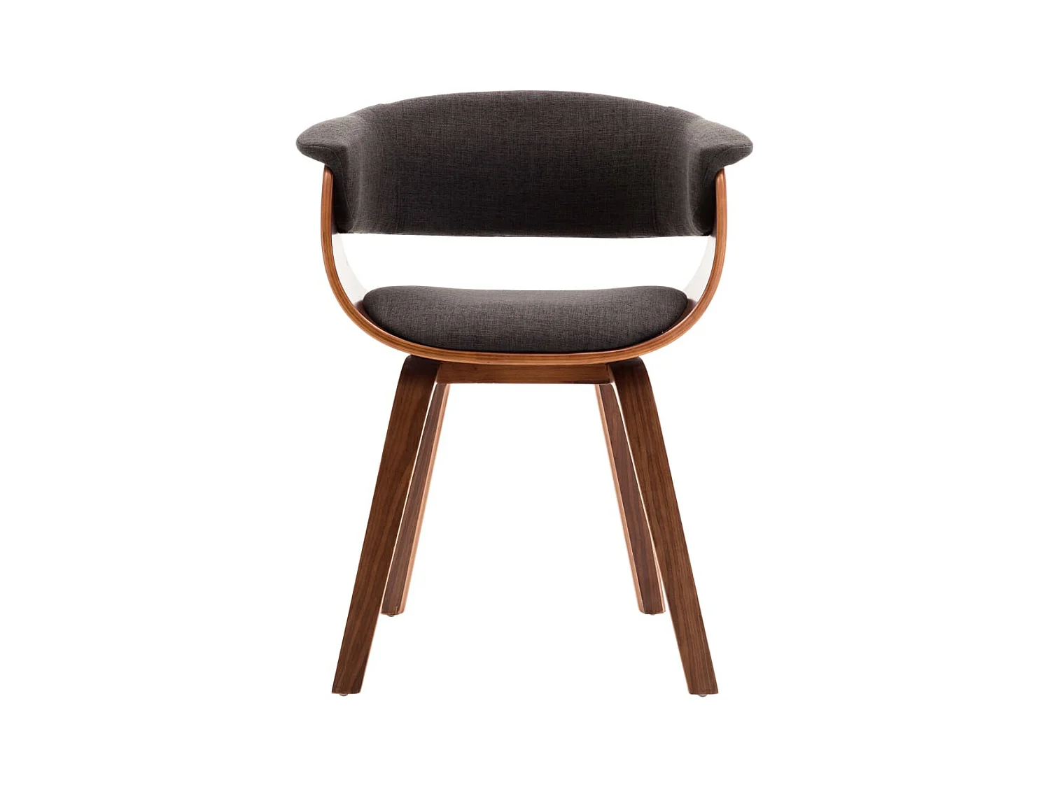 Grijze eetkamerstoel, gebogen hout en stof