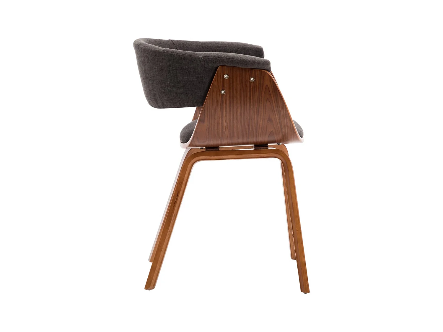 Grijze eetkamerstoel, gebogen hout en stof