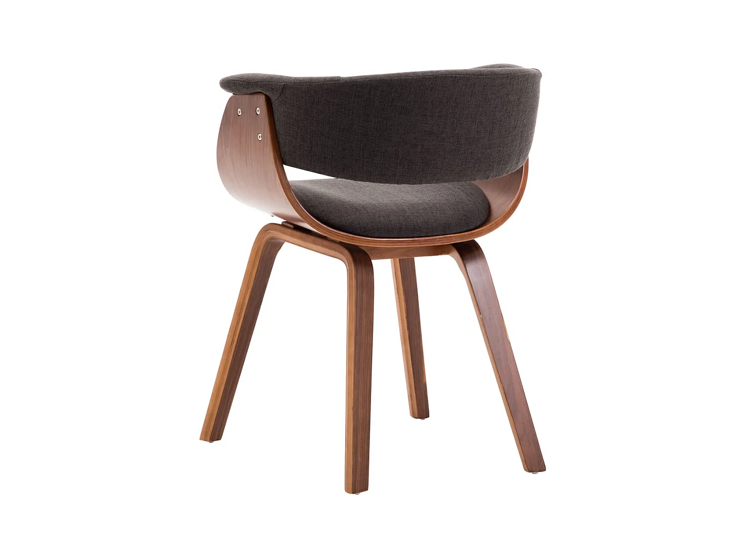 Grijze eetkamerstoel, gebogen hout en stof