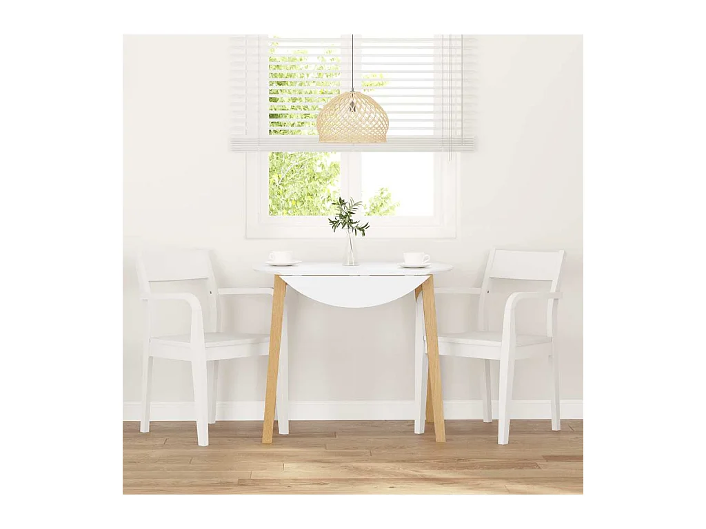 Chaises à manger 2 pcs blanc bois massif caoutchouc