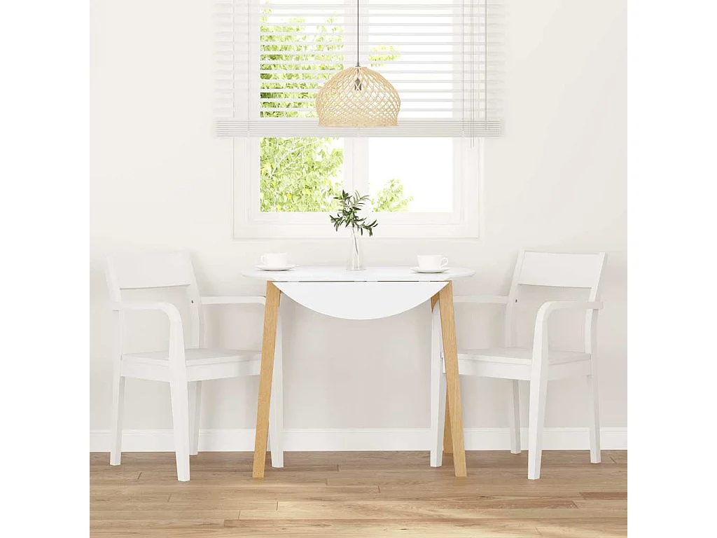 Chaises à manger 2 pcs blanc bois massif caoutchouc