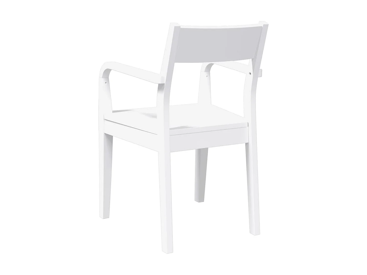 Chaises à manger 2 pcs blanc bois massif caoutchouc