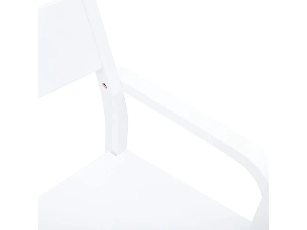 Chaises à manger 2 pcs blanc bois massif caoutchouc