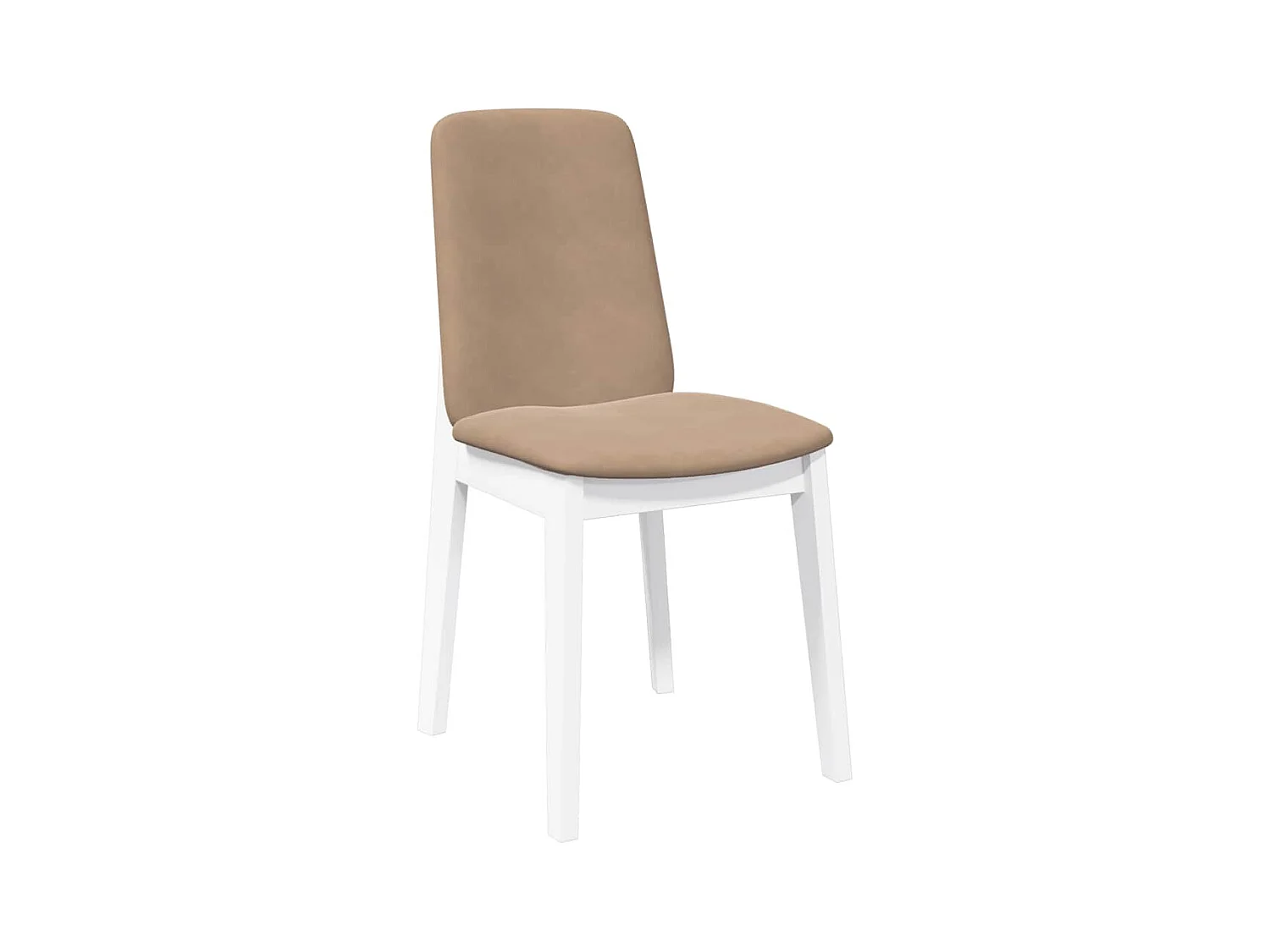 Chaises à manger coussins 2 pcs blanc bois massif caoutchouc