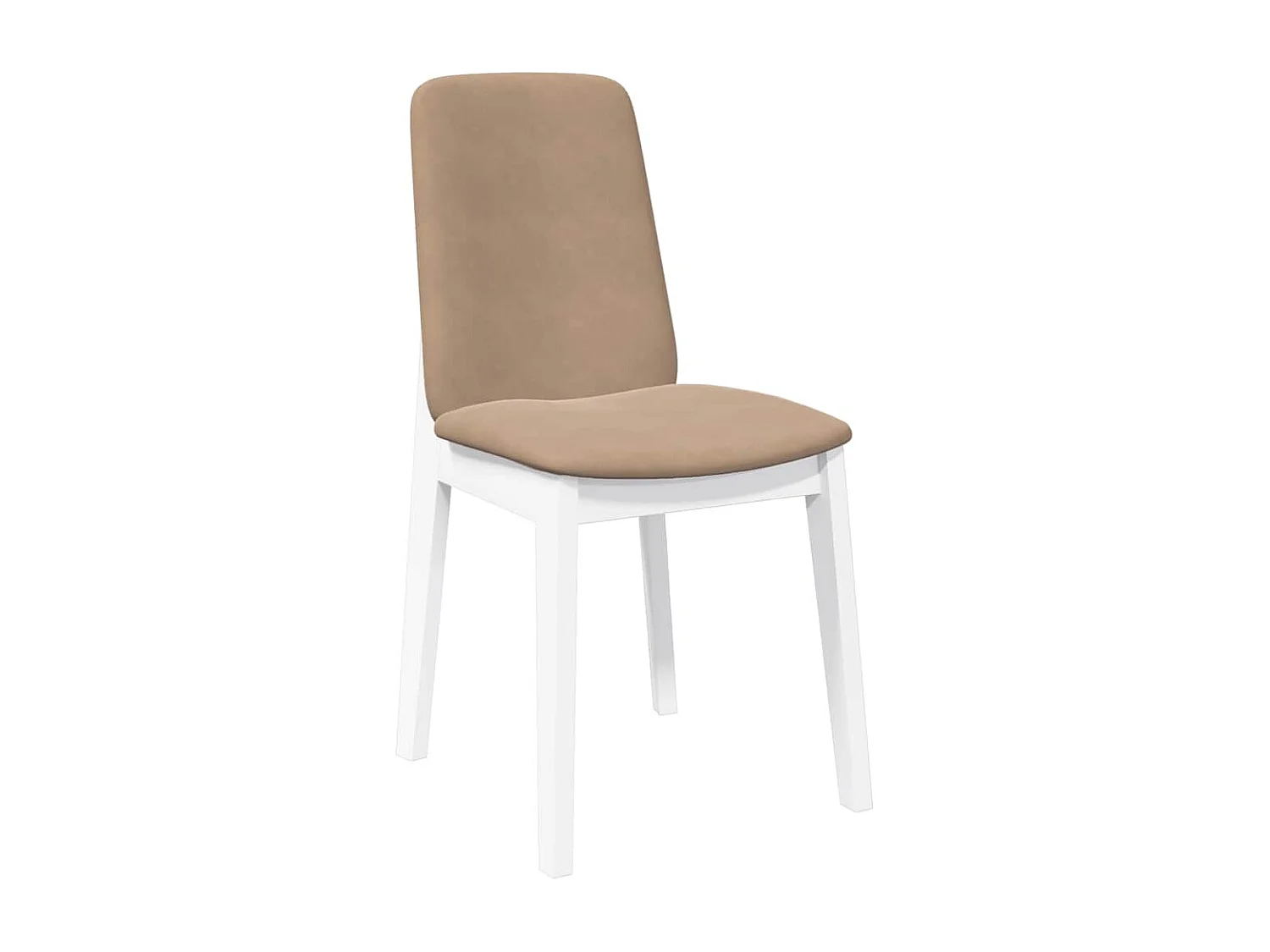 Chaises à manger coussins 2 pcs blanc bois massif caoutchouc