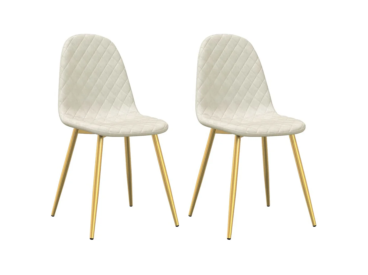Chaises à manger lot de 2 crème velours