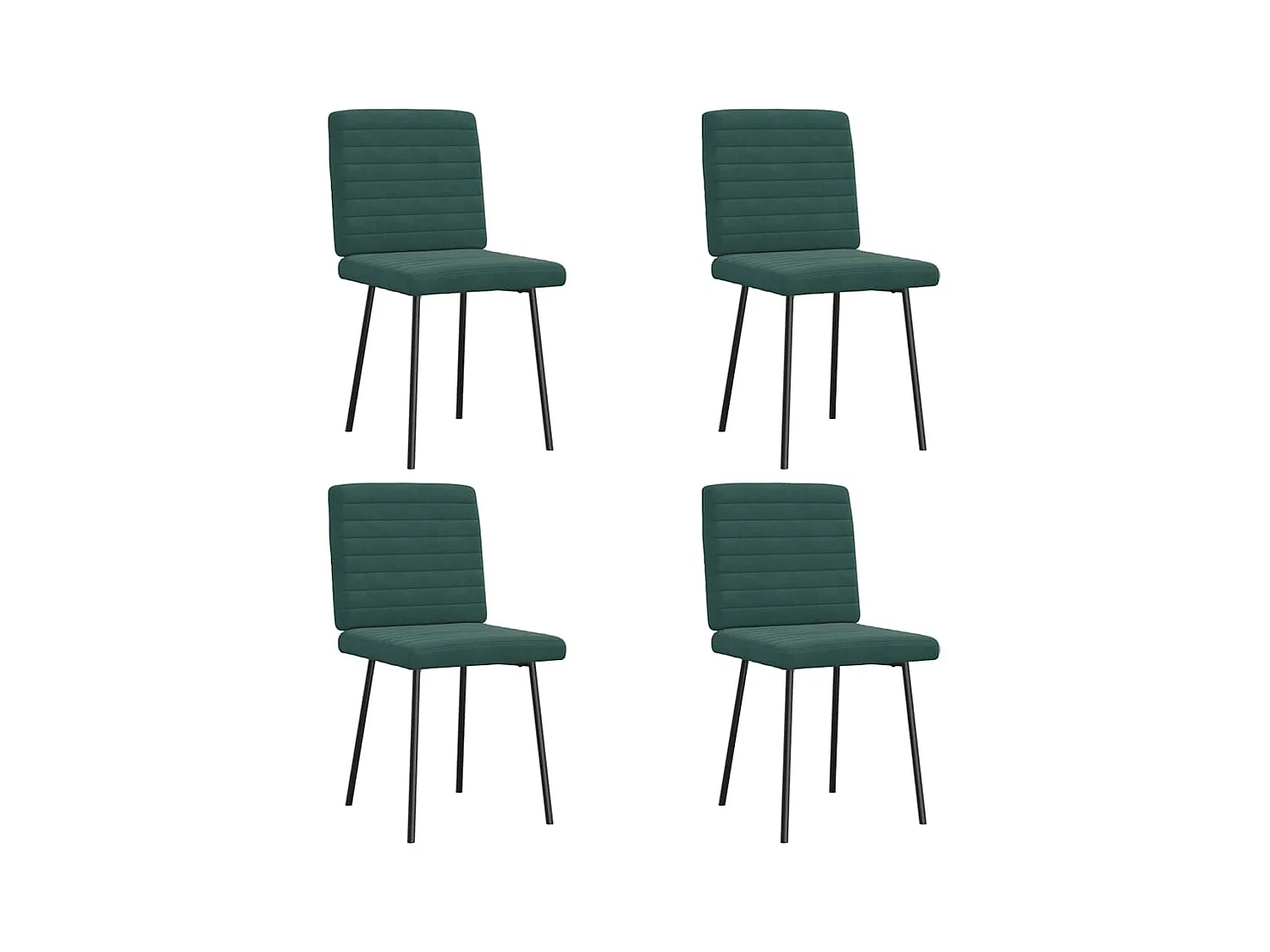 Chaises à manger lot de 4 Vert foncé Velours