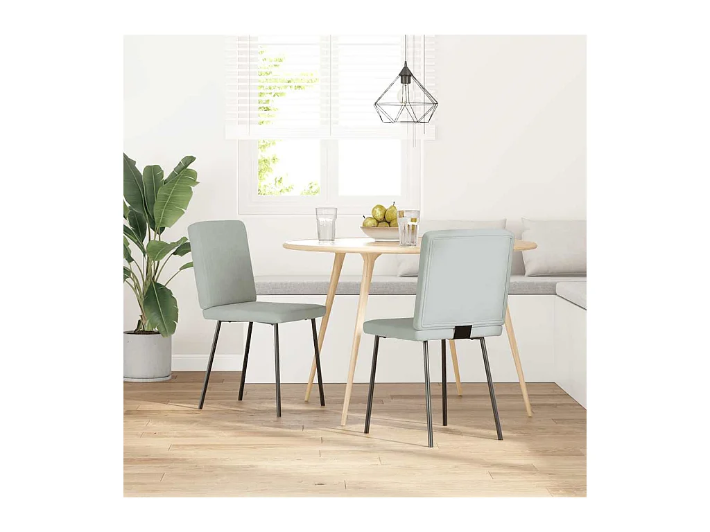Chaises à manger lot de 2 Gris clair Velours