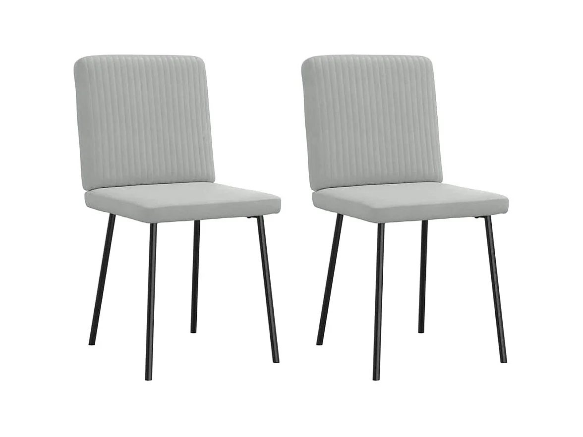 Chaises à manger lot de 2 Gris clair Velours