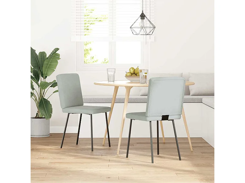 Eetkamerstoelen set van 2 Lichtgrijs Fluweel