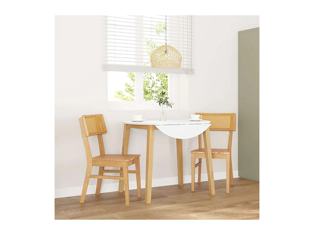 Chaises à manger 2 pcs bois massif caoutchouc